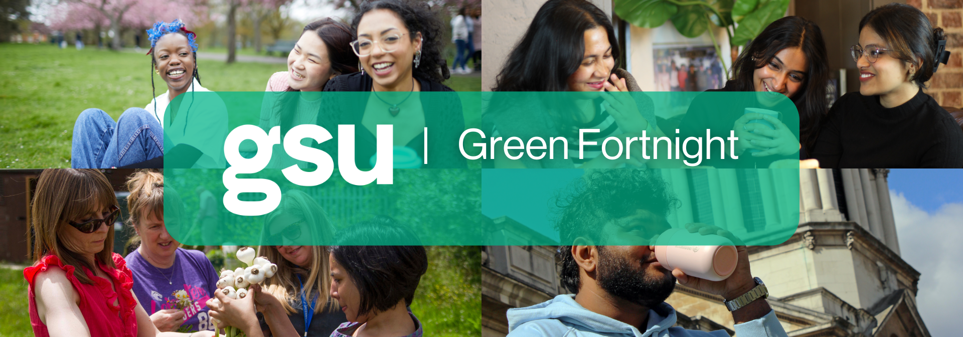 collage of images engaging in green week activities across campus